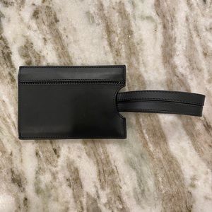Swarovski Black Leather Luggage Tag